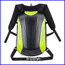 Motorcycle Hard Shell Backpack Bagtecs Carbon 30 Litres Volume neon yellow