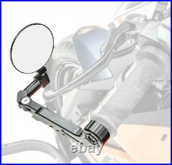 Motorcycle Lever Guard with bar end mirror Zaddox X9A Brake and Clutch Black