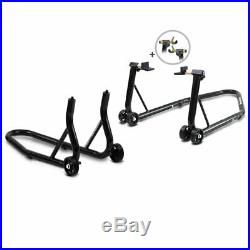 Motorcycle Paddock Stand Set Constands Rear and Front FB black