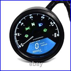 Motorcycle Tachometer Speedometer LCD Digital Rev Counter Analog Zaddox TM1