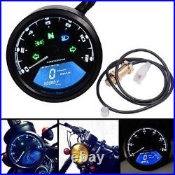 Motorcycle Tachometer Speedometer LCD Digital Rev Counter Analog Zaddox TM1