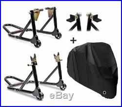 Set MA1 Motorcycle Paddock Stand Set + Cover Stretch XL blk